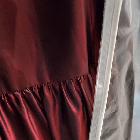 Burgundy Tiered Gown - Picture 7 of 7